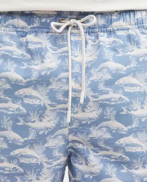 Short Fish Swimwear Azul Empolvado Medio Talla M Chevignon