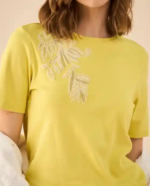 Camiseta Amarillo Olivo Medio Talla M 601G019 Esprit