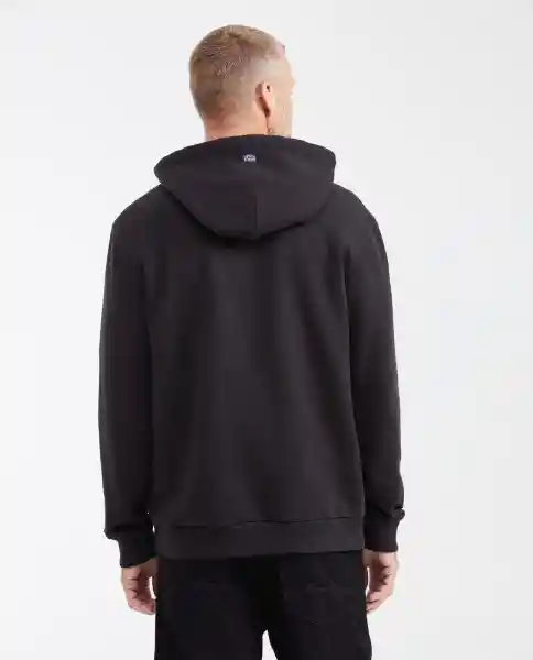 Buzo Hoodie Basic Negro Sombrio Ultraoscuro Talla L Chevignon