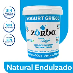 Zörba Yogurt Griego Entero Endulzado