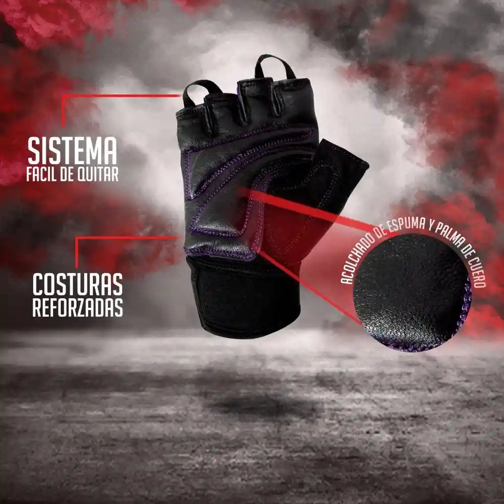 K6 Guantes Para Gimnasio De Cuero Gym Titanium Azul Talla M