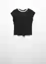 Camiseta Roibos Negro Talla S Mujer Mango