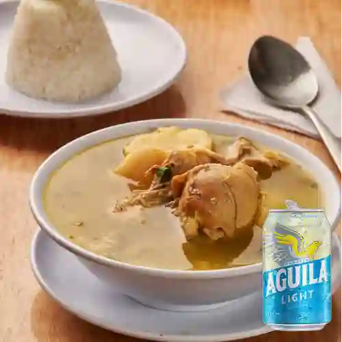 Combo Sopa de Pollo + Cerveza Aguila Light Lta 330ml