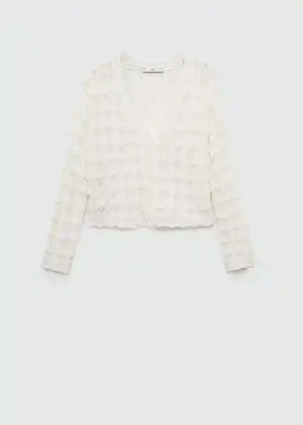 Chaqueta Cárdigan Colombo Off White Talla L Mujer Mango