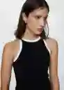 Vestido Tini Negro Talla L Mujer Mango