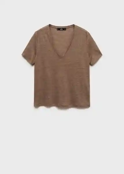 Camiseta Linito Taupe Talla S Mujer Mango
