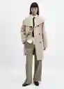 Abrigo Conguito Piedra Talla S Mujer Mango