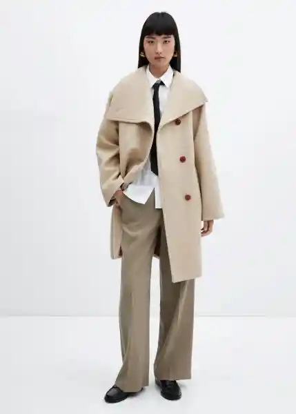 Abrigo Conguito Piedra Talla S Mujer Mango