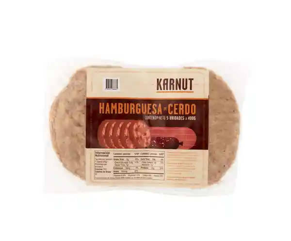 Karnut Hamburguesa de Cerdo 5 Und x 400gr