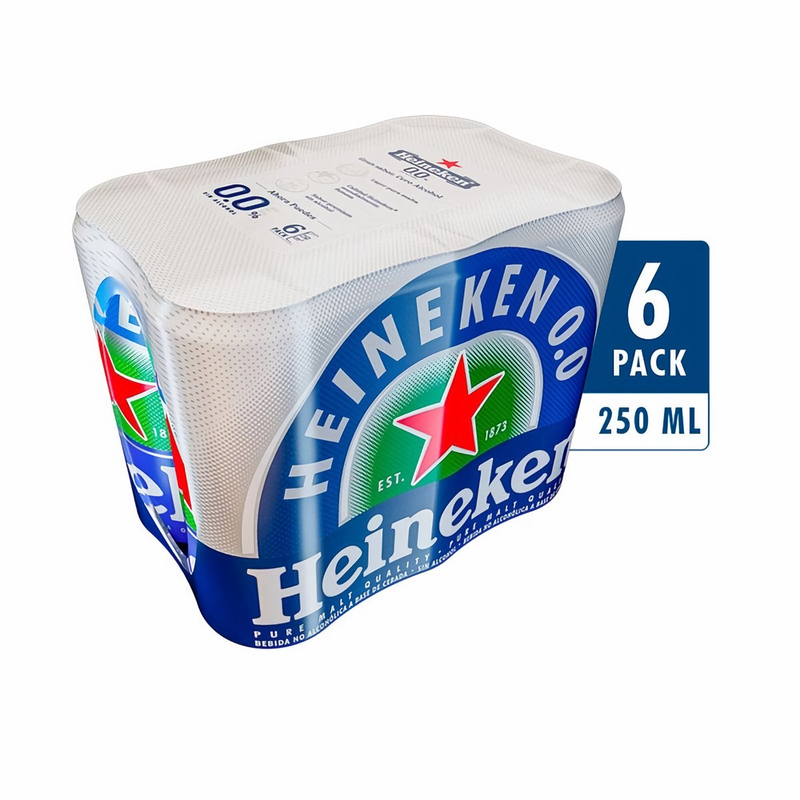 Heineken 0.0 Cerveza Sin Alcohol Lata 250ml Pack 6