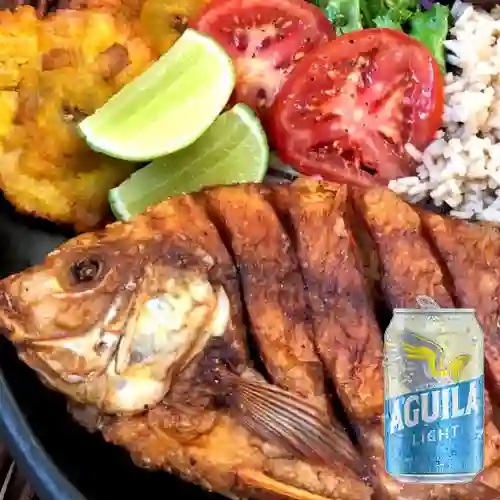 Combo Mojarra Frita + Aguila Light 355 ml