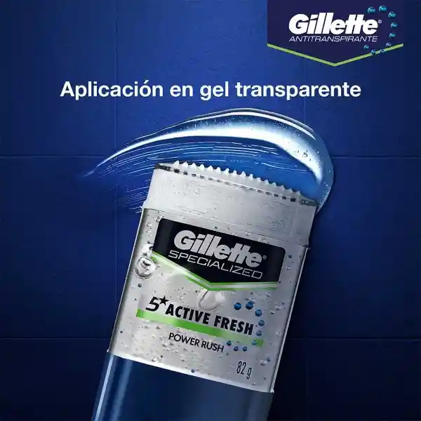 Antitranspirante en Gel Invisible Gillette Power Rush 82 g