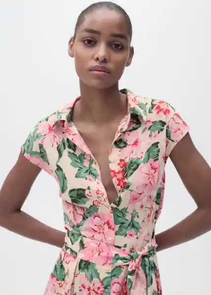 Vestido Apple Crudo Talla L Mujer Mango