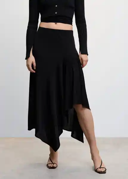 Falda Alisa Negro Talla S Mujer Mango