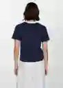 Camiseta Contrast-h Navy Talla XL Mujer Mango