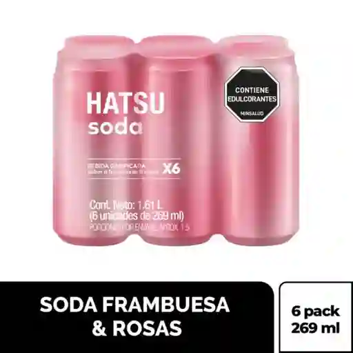 Hatsu Soda Sabor a Frambuesas y Rosas sin Azúcar