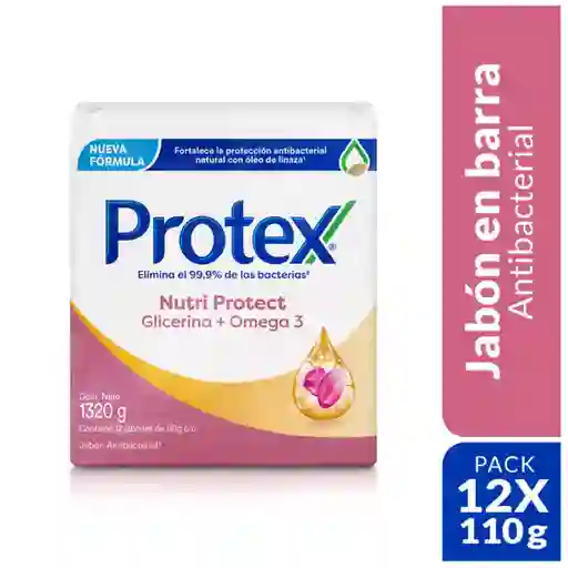 Jabón Antibacterial Protex Omega 3 barra 12x110g