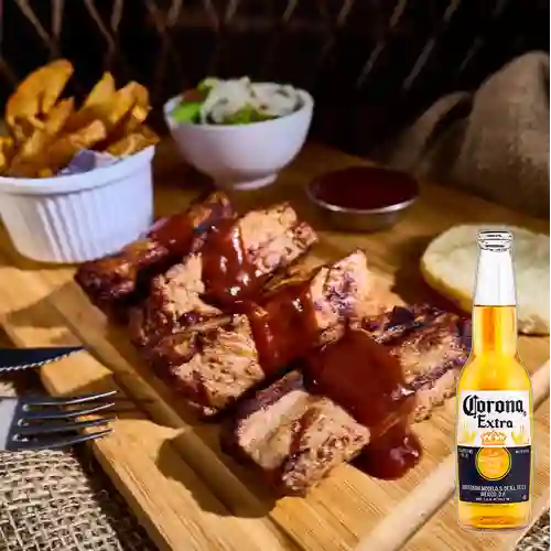 Combo Costilla BBQ + Corona 330 ml