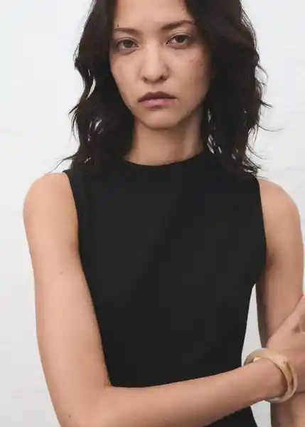 Vestido Leti Negro Talla M Mujer Mango