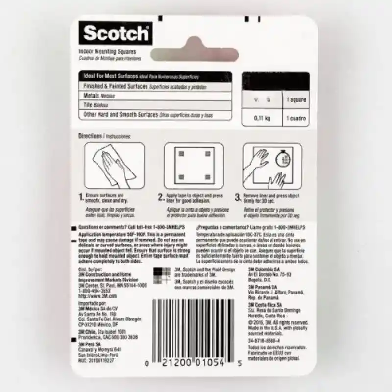 Scotch Sujeta Cuadros Adhesivo Doble Faz