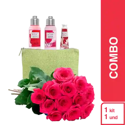 Combo Rosas Rosadas Premium + Kit Rosa Para Mamá