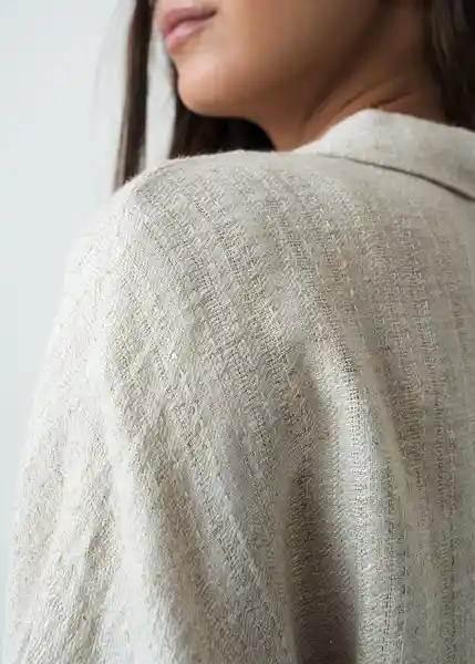 Camisa Naty Mujer Beige Polvillo Medio Talla M 512G373 Naf Naf