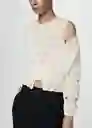 Chaqueta Cárdigan Colombo Off White Talla L Mujer Mango