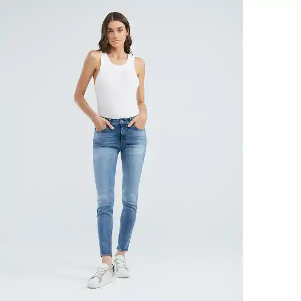 Jean High Rise Cosmo Medio Mujer Azul Talla 14 Chevignon