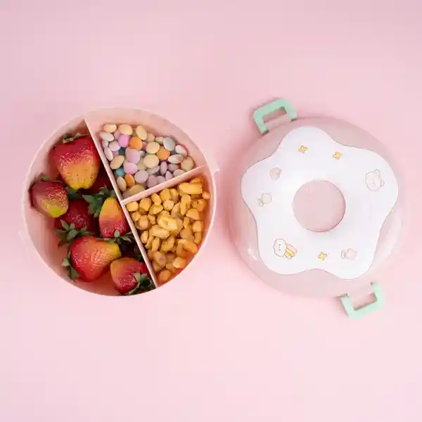 Contenedor Bento Donut Rosa 800 mL Miniso