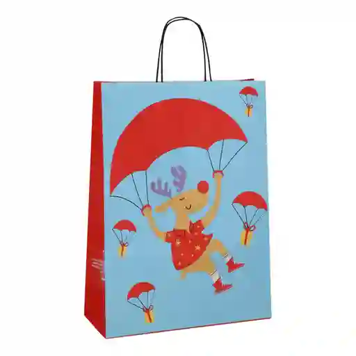 Bolsa de Regalo Navideña Azul Rojo Casaideas