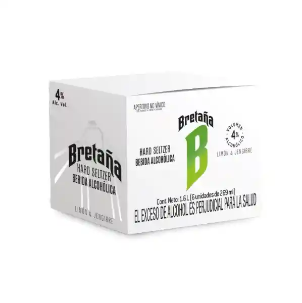 Bretaña Pack Bebida Con Alcohol Limón Jengibre