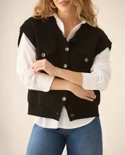 Buzo Tejido Negro Puro Ultraoscuro Talla L 162G207 Esprit