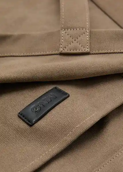 Bolso Tote Taupe Talla 99 Hombre Mango