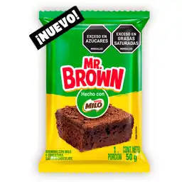 Brownie Mr. Brown hecho con Milo®️  y cobertura de chocolate