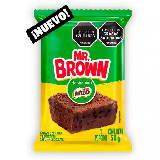 Brownie Mr. Brown hecho con Milo®️  y cobertura de chocolate