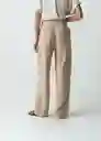 Pantalón Abigail Mujer Beige Polvillo Medio T 10 032G379 Naf Naf