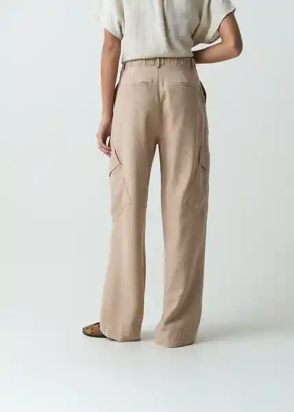 Pantalón Abigail Mujer Beige Polvillo Medio T 10 032G379 Naf Naf