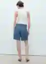 Bermuda Marina Tejano Medio Talla 36 Mujer Mango