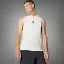 Adidas Camiseta D4T Int Tank Entrenamiento Hombre Blanco Talla M