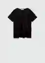 Camiseta Linito Negro Talla S Mujer Mango