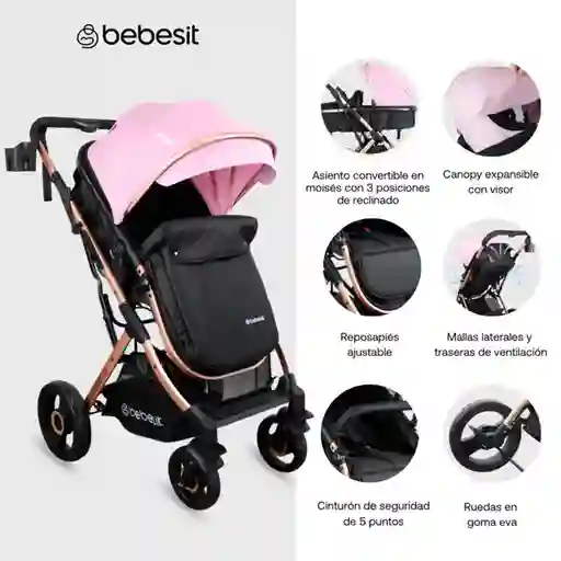 Bebesit Coche Gold lx Pink