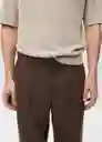 Pantalón Delave Chocolate Talla 40 Hombre Mango