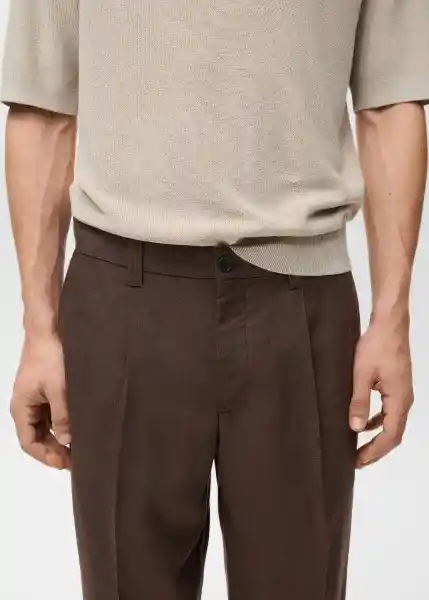 Pantalón Delave Chocolate Talla 40 Hombre Mango