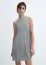 Vestido Sara-H Gris Claro Vigoré Talla S Mujer Mango