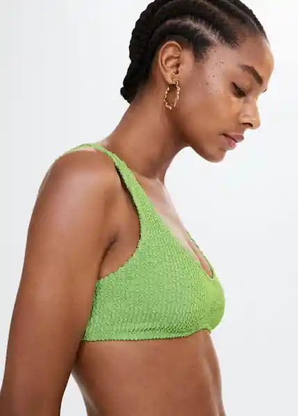 Top Bikini Solene Verde Pastel Talla M Mujer Mango