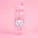 Vaso Plástico y Pitillo y Funda Marie Lilo Rosa 1000 mL Miniso