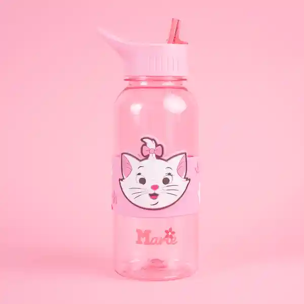 Vaso Plástico y Pitillo y Funda Marie Lilo Rosa 1000 mL Miniso