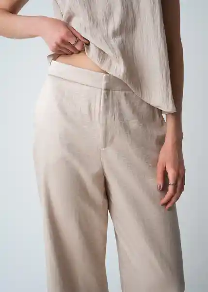 Pantalón Mujer Café Merengue Medio Talla 8 533G083 Naf Naf