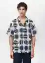 Camisa Begur Blanco Talla M Hombre Mango