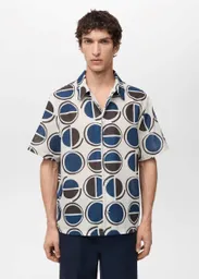 Camisa Begur Blanco Talla M Hombre Mango